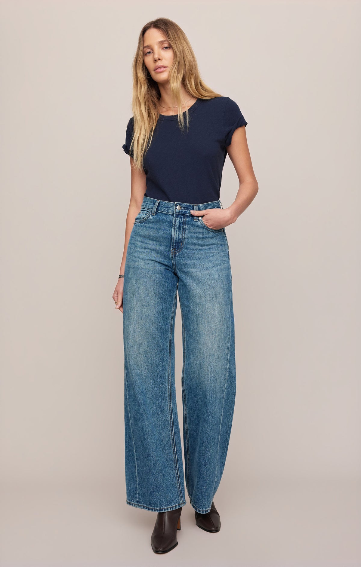 The Head Turner High-Rise Wide Denim - Hush