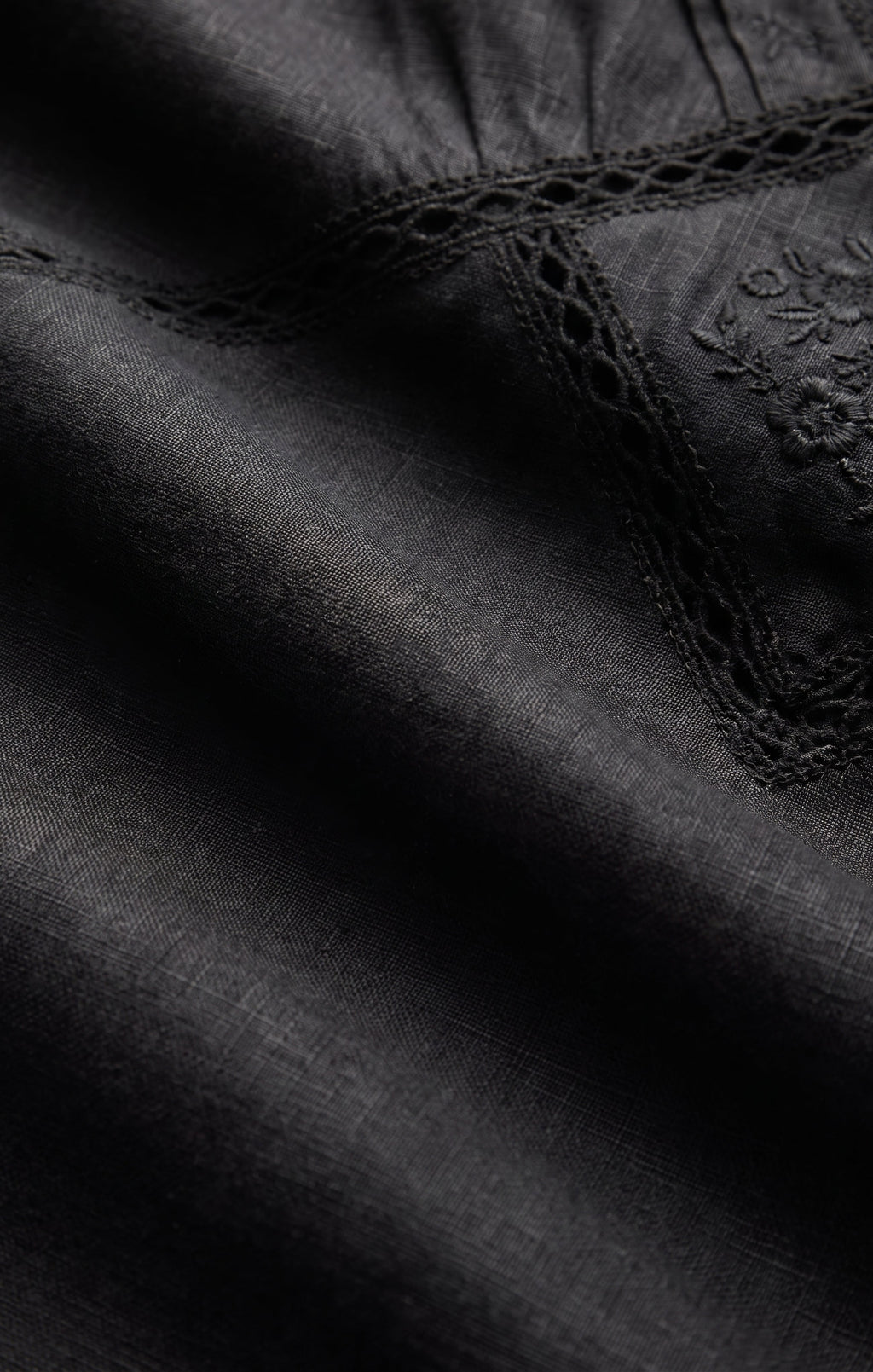 Gemini Embroidered Mini Dress - Black