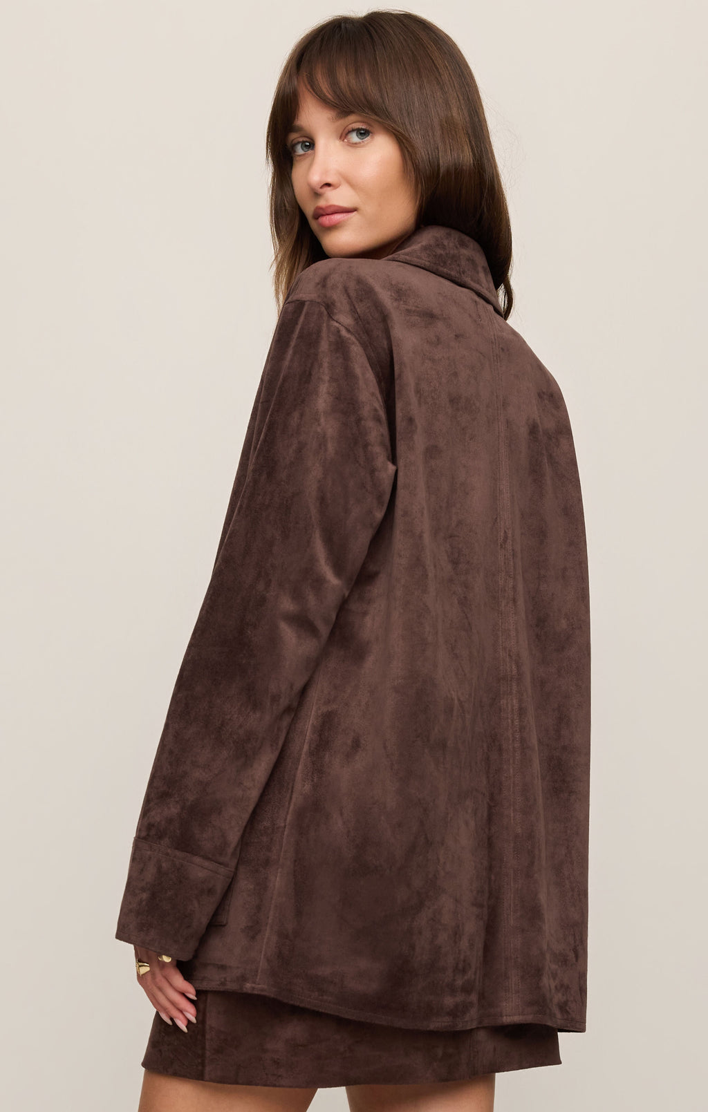 Decker Faux Suede Chore Coat - Dark Chocolate