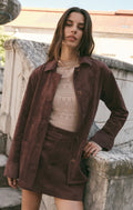 Decker Faux Suede Chore Coat - Dark Chocolate