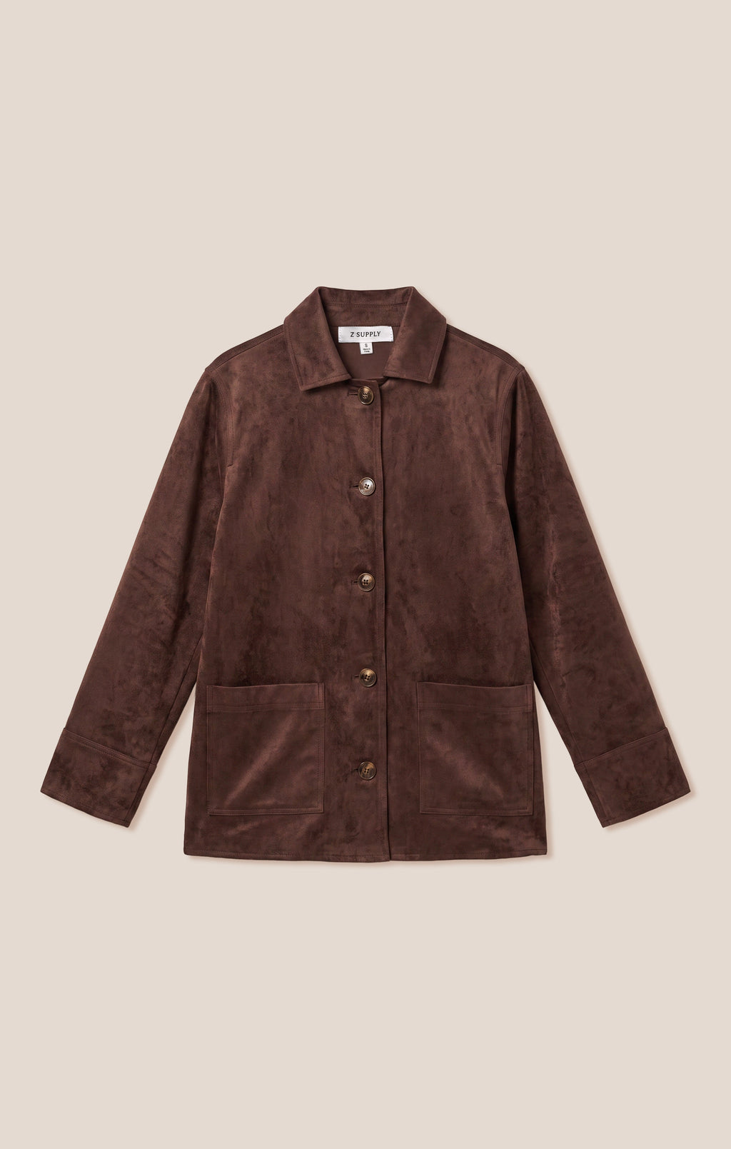 Decker Faux Suede Chore Coat - Dark Chocolate