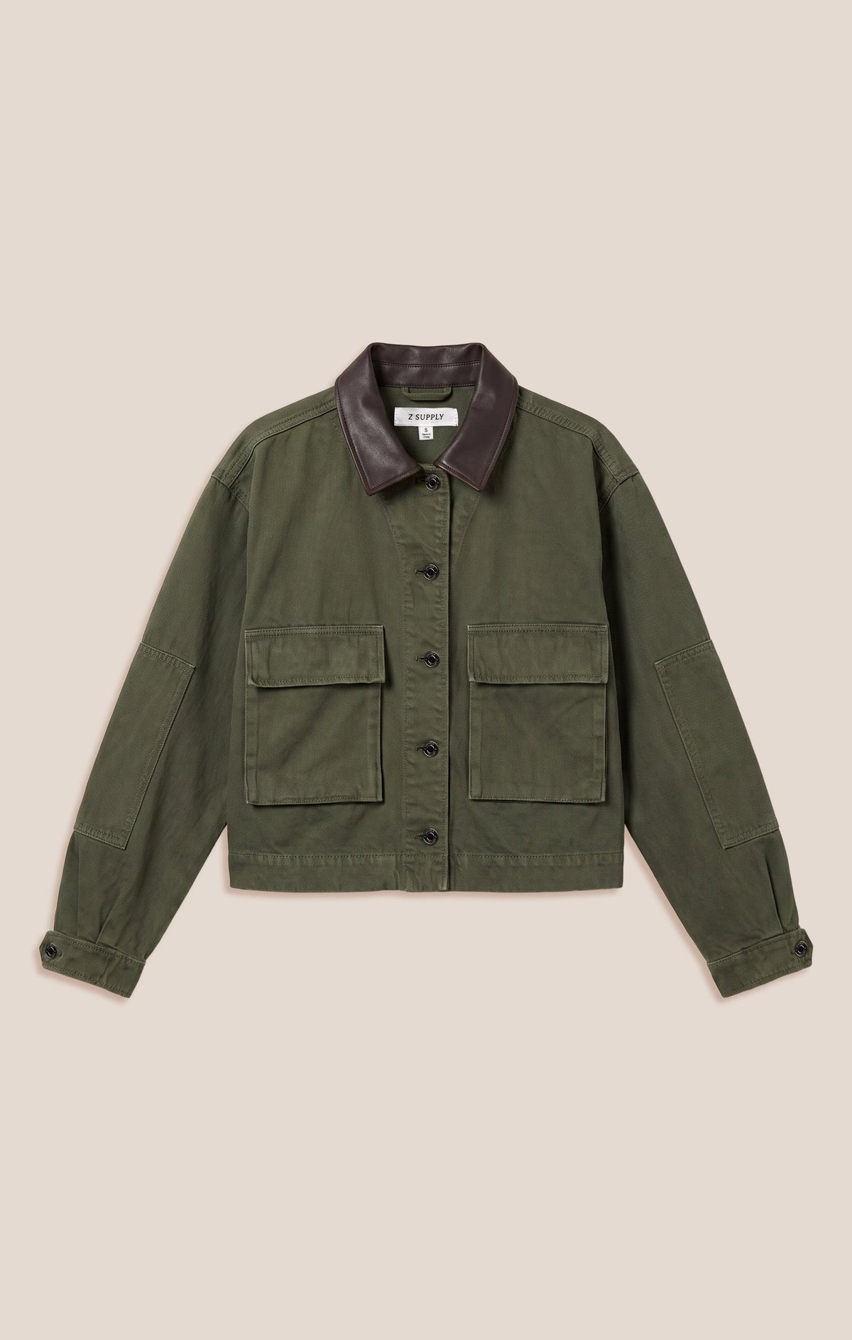 Rey Cropped Denim Chore Jacket - Dusk Sage