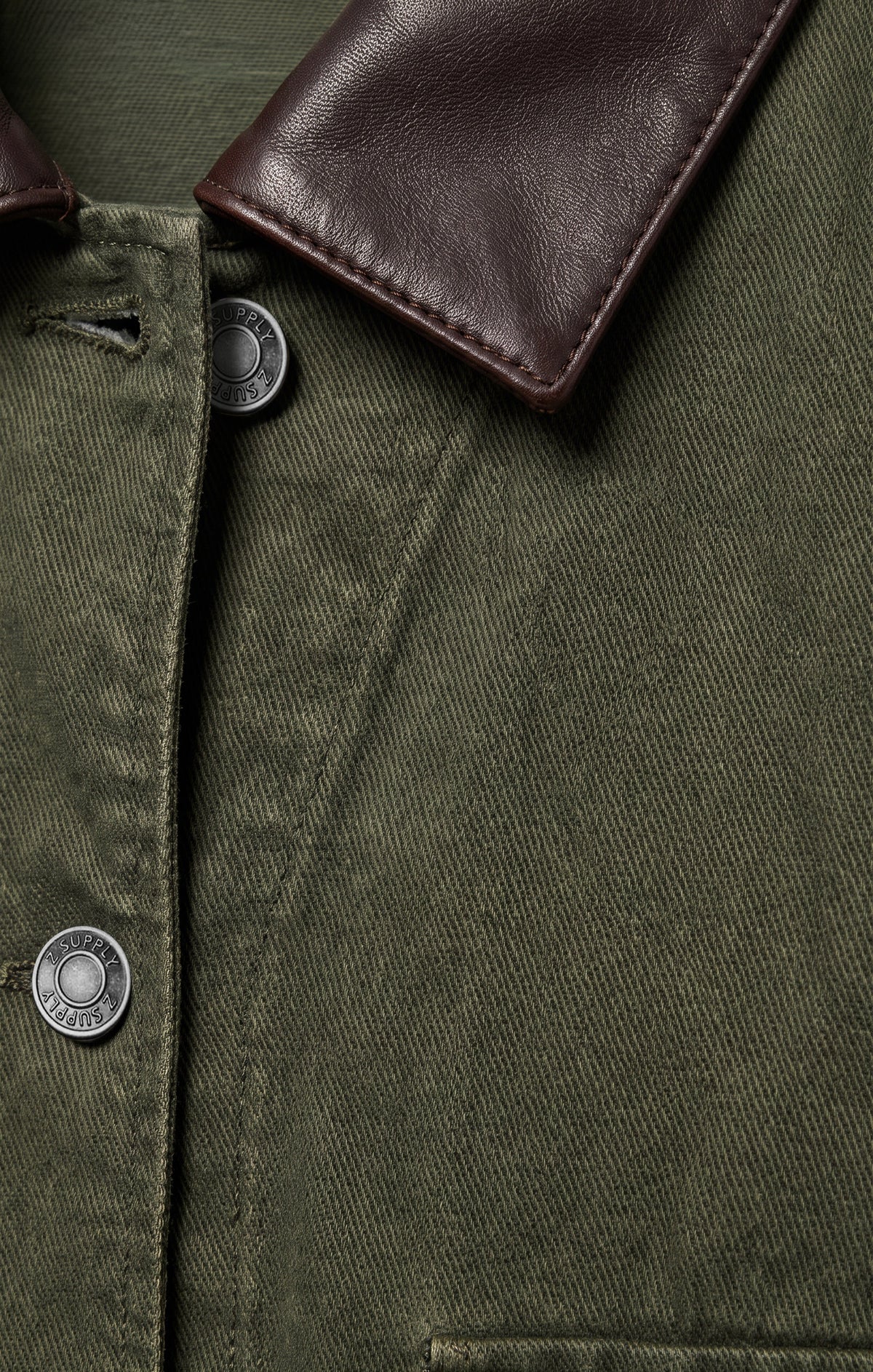 Rey Cropped Denim Chore Jacket - Dusk Sage
